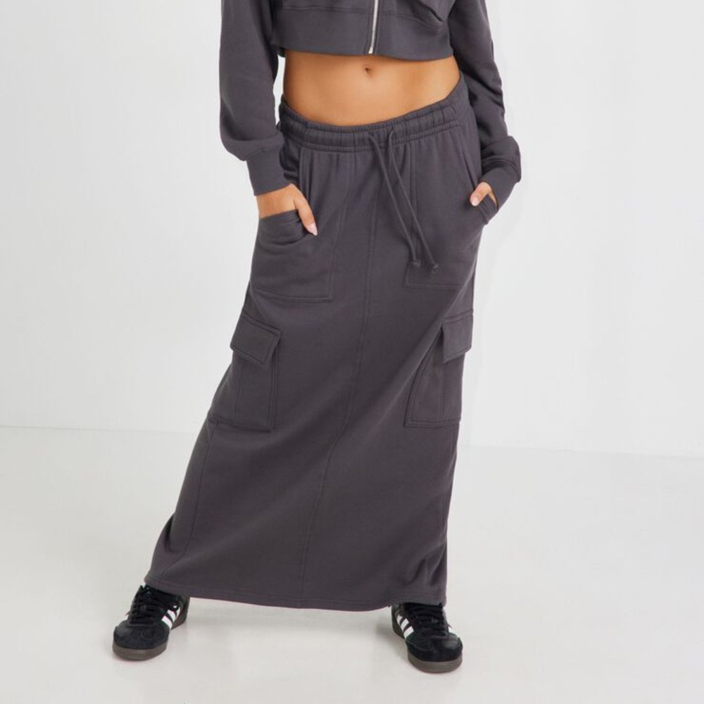 cargo maxi sweat skirt XS